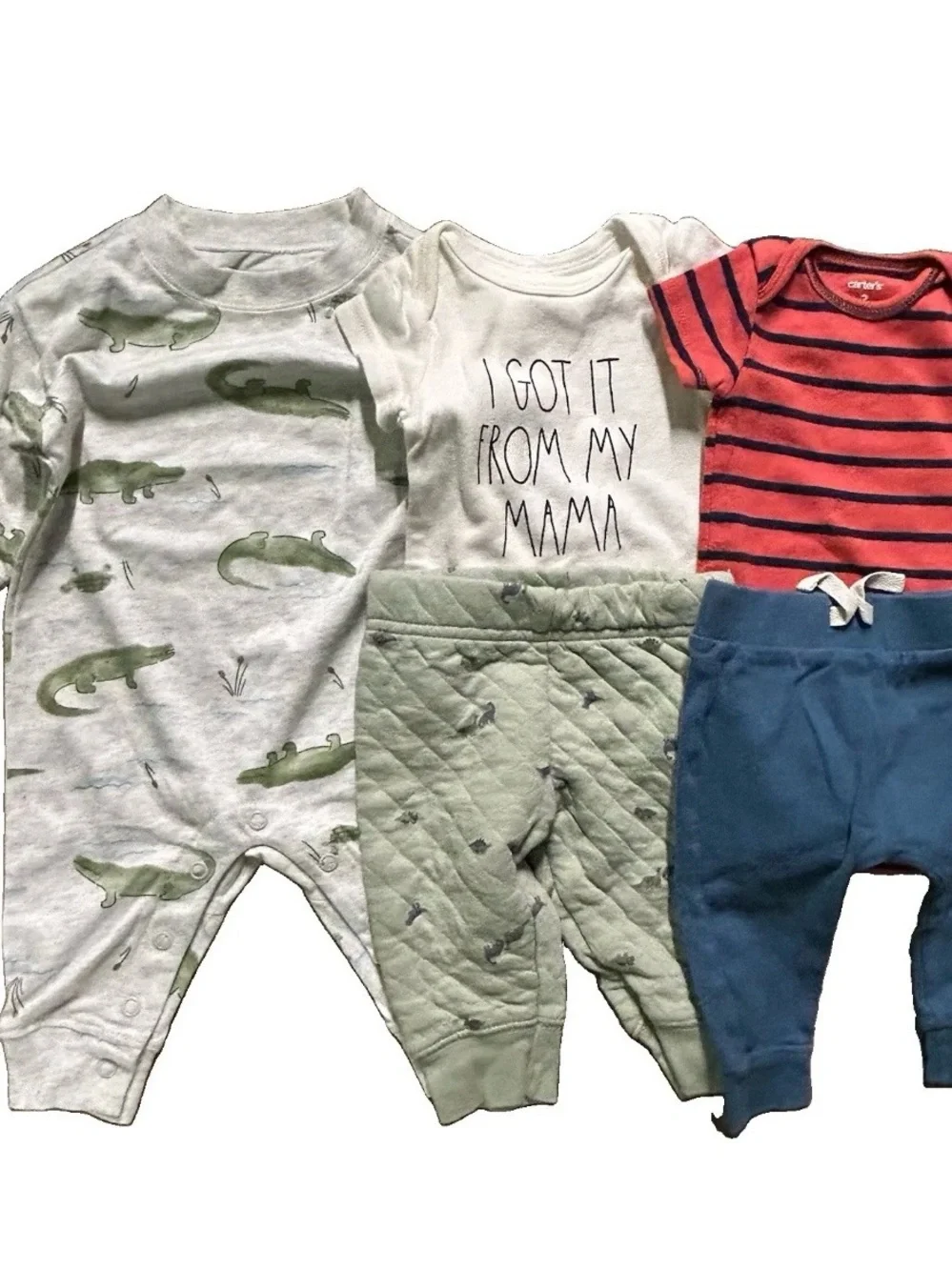 Baby Clothing Bodysuits Pants Stripes Animals Size 0-3 Months